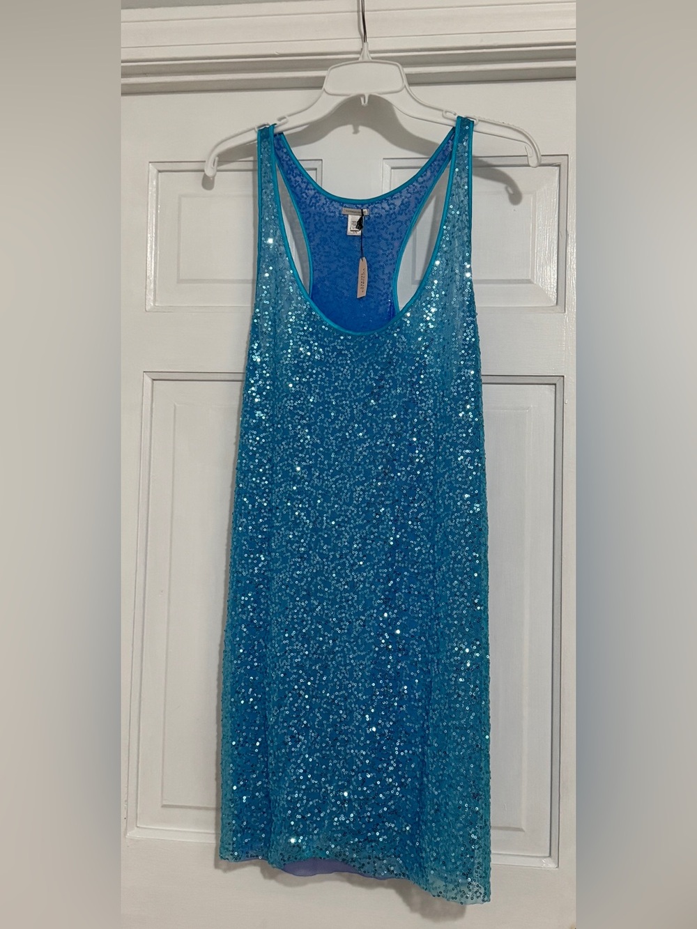 Victoria's Secret Teal Sequin Racerback Mini Dress